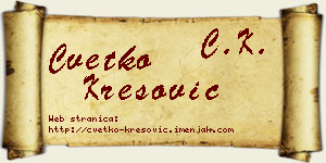 Cvetko Kresović vizit kartica
